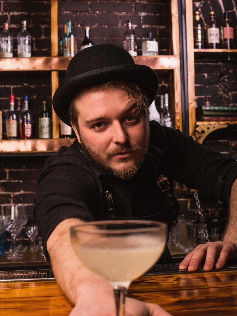 Portrait of a Louisville bartender interviewed for the oral-history project